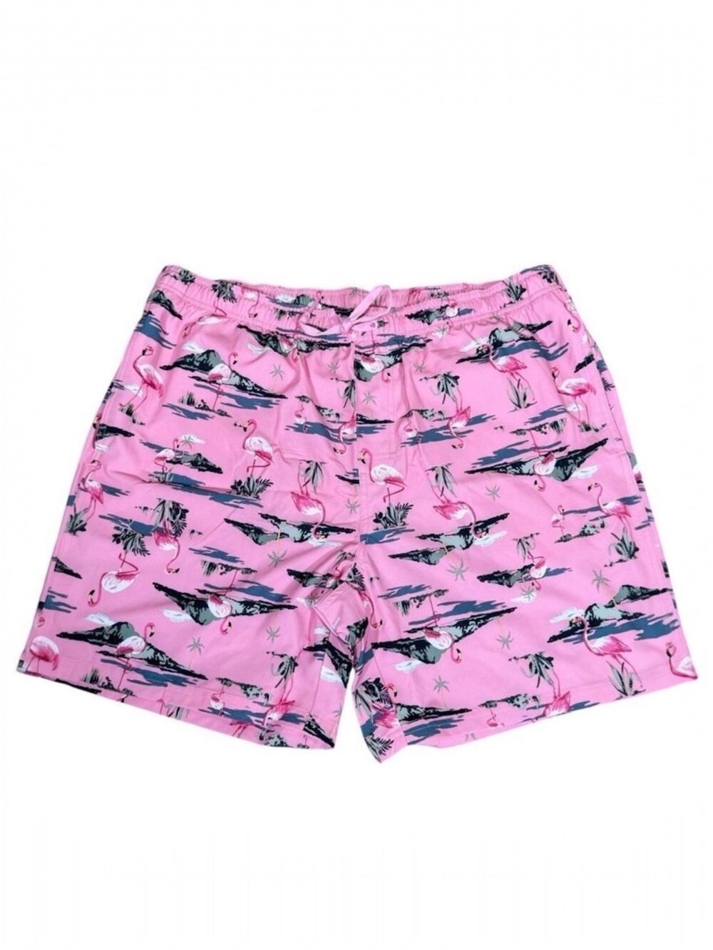Old Navy Men’s Pink Flamingo Print 7”Tropical Swim Trunks Size Extra Large NWT